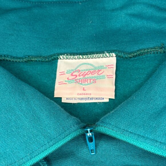 Vintage Banff Canada Sweatshirt Embroidered Ruched Mock Neck Super Shirt Large - Picture 4 of 12